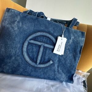 Telfar Blue Denim Shoulder Bag